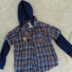 Boys flannel with sleeves & hood ToughSkin Brand